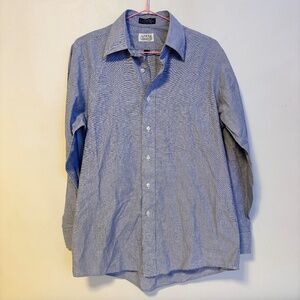 Eagle 100% Cotton Button Down Long Sleeve Dress Shirt Blue 15.5 Neck 33 Sleeve